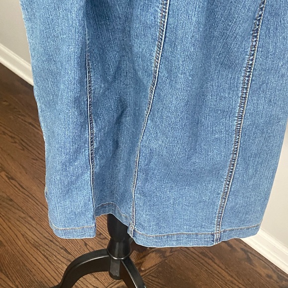 Vintage Avenue jeans denim belted denim size-14 long sleeve dress - Picture 7 of 11